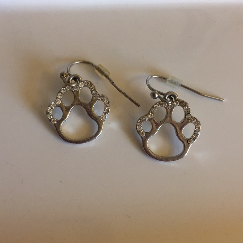 Paw print Jewel-encrusted Earrings🐾
